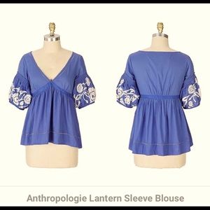✨Anthropologie Lithe Lantern-sleeved top, size 12✨